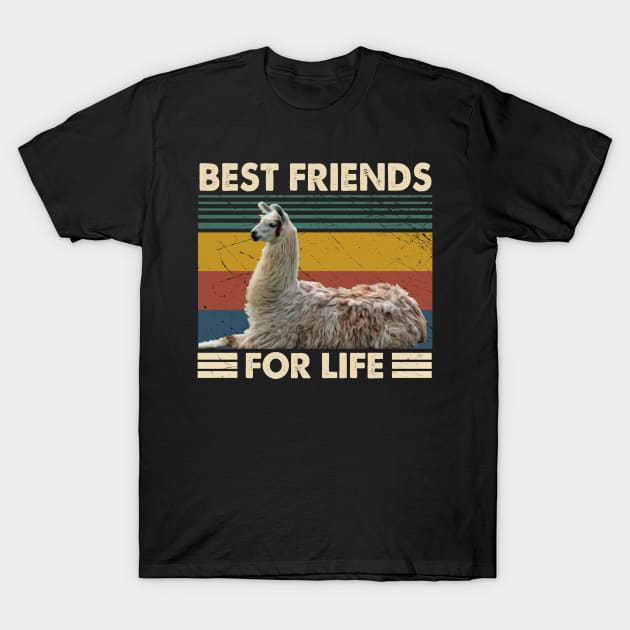 Pint-sized Paws Parade Llama Best Friends For Life Tee T-Shirt by Kevin Jones Art